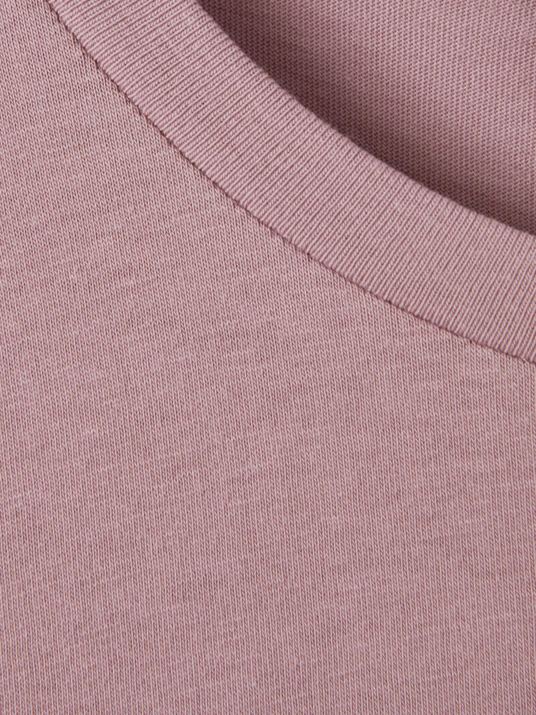 Cotton Crew Neck T-Shirt in Dusty Rose Product Image