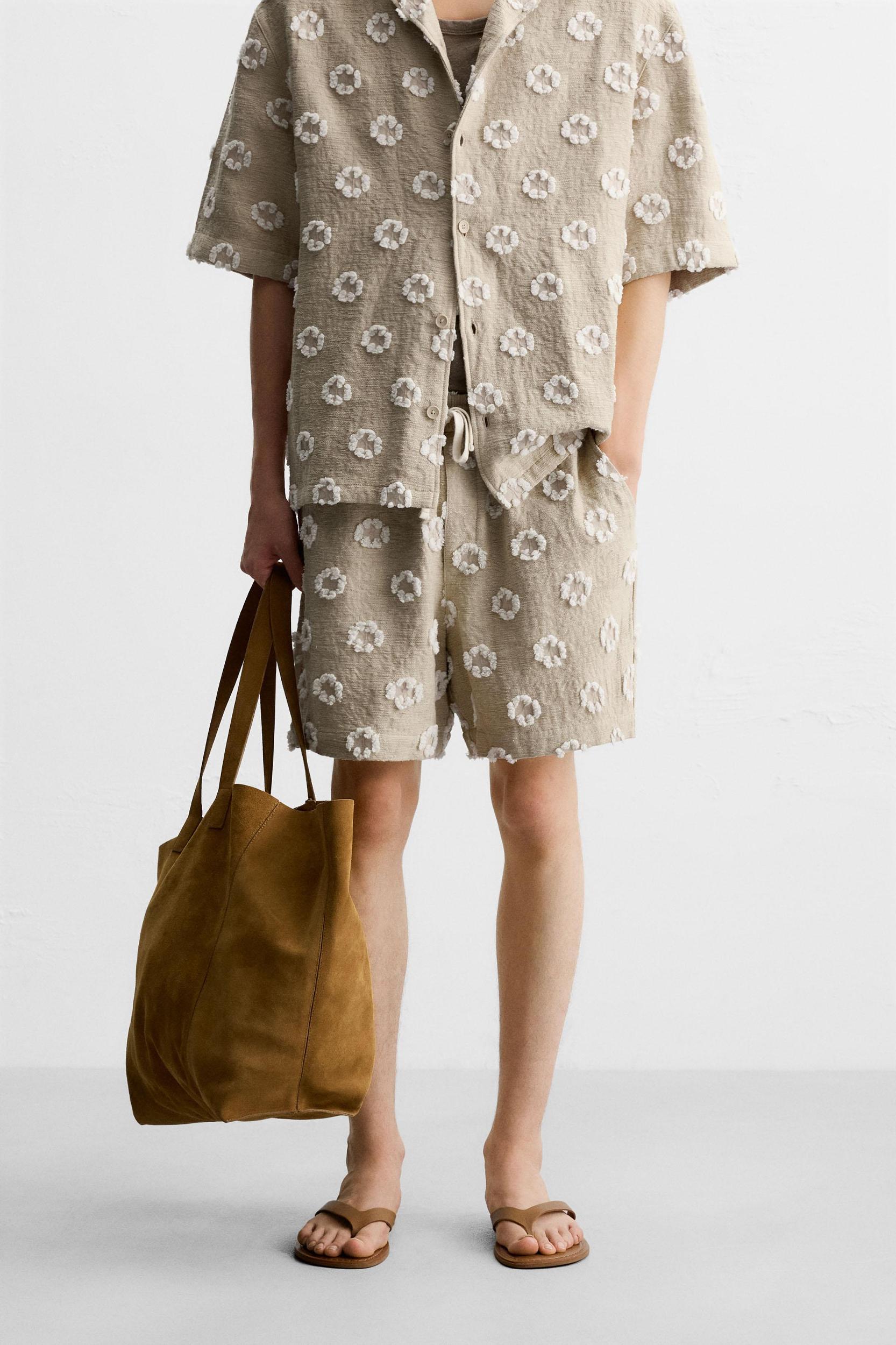 JACQUARD TEXTURED SHORTS Product Image