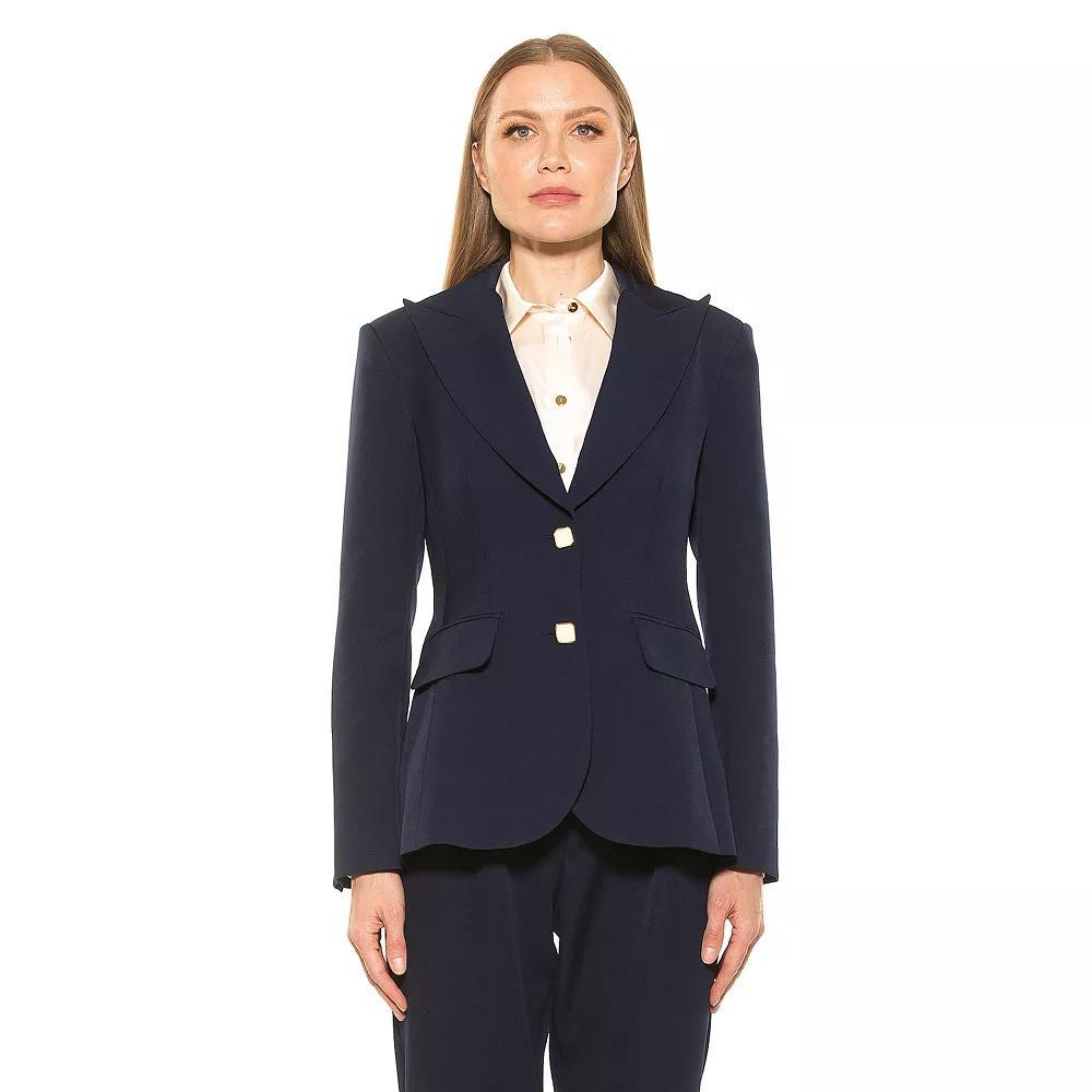Women's ALEXIA ADMOR Jessica Lapel Jacket, Size: 8, Blue Product Image