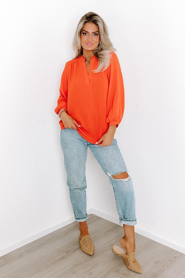 Casual Moment Shift Top in Tangerine Product Image