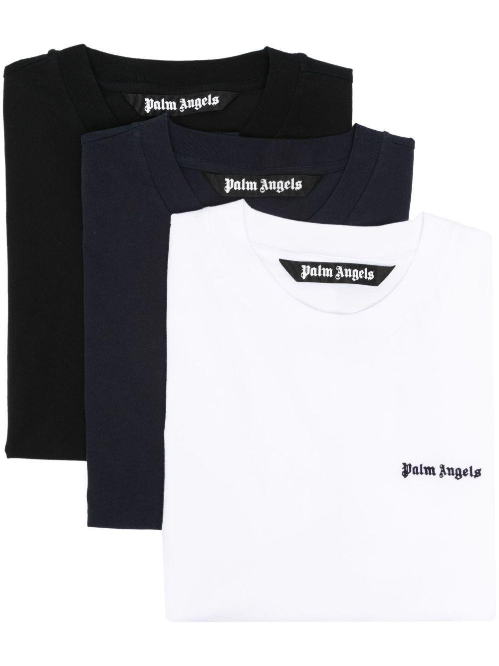 logo-embroidered cotton T-shirts (pack of three) Product Image