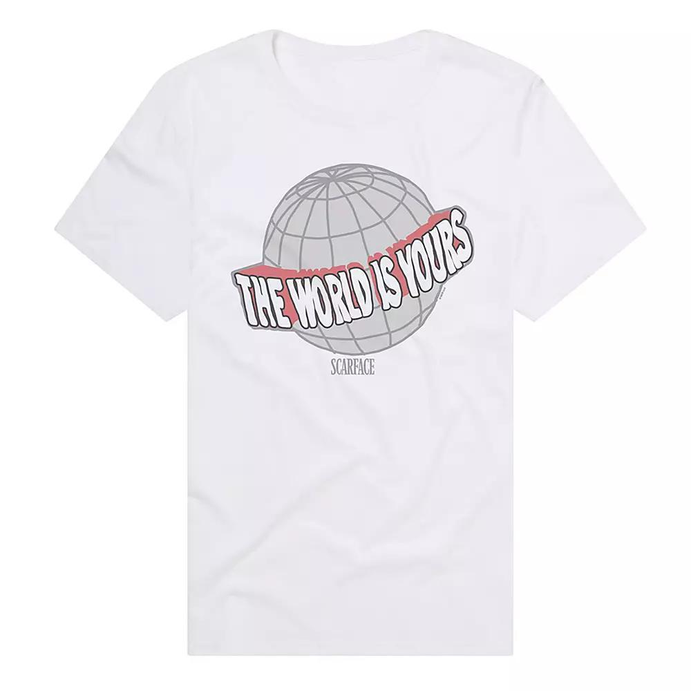 Men's Scarface "The World Is Yours" Graphic Tee, Size: Small, White Product Image