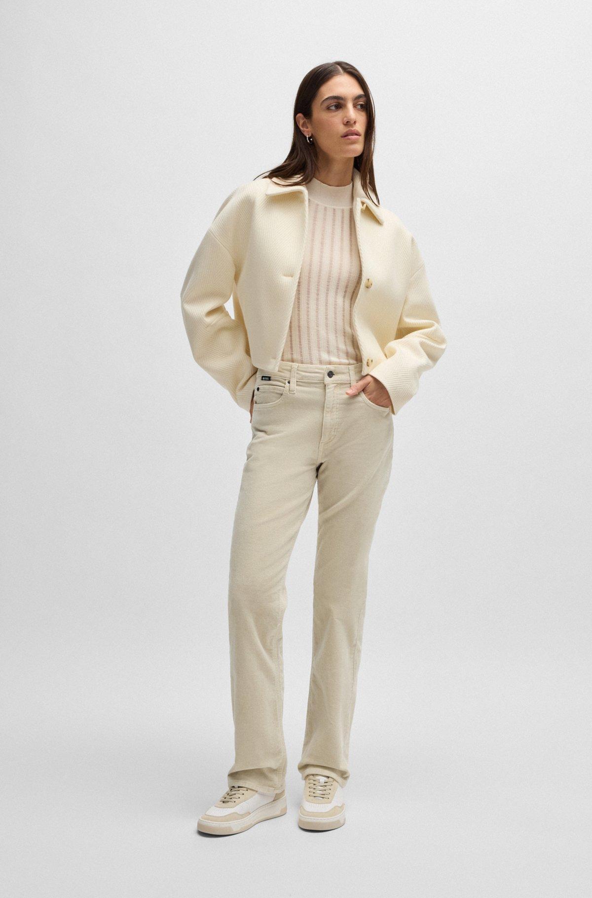 Straight-fit jeans in stretch-cotton corduroy denim Product Image