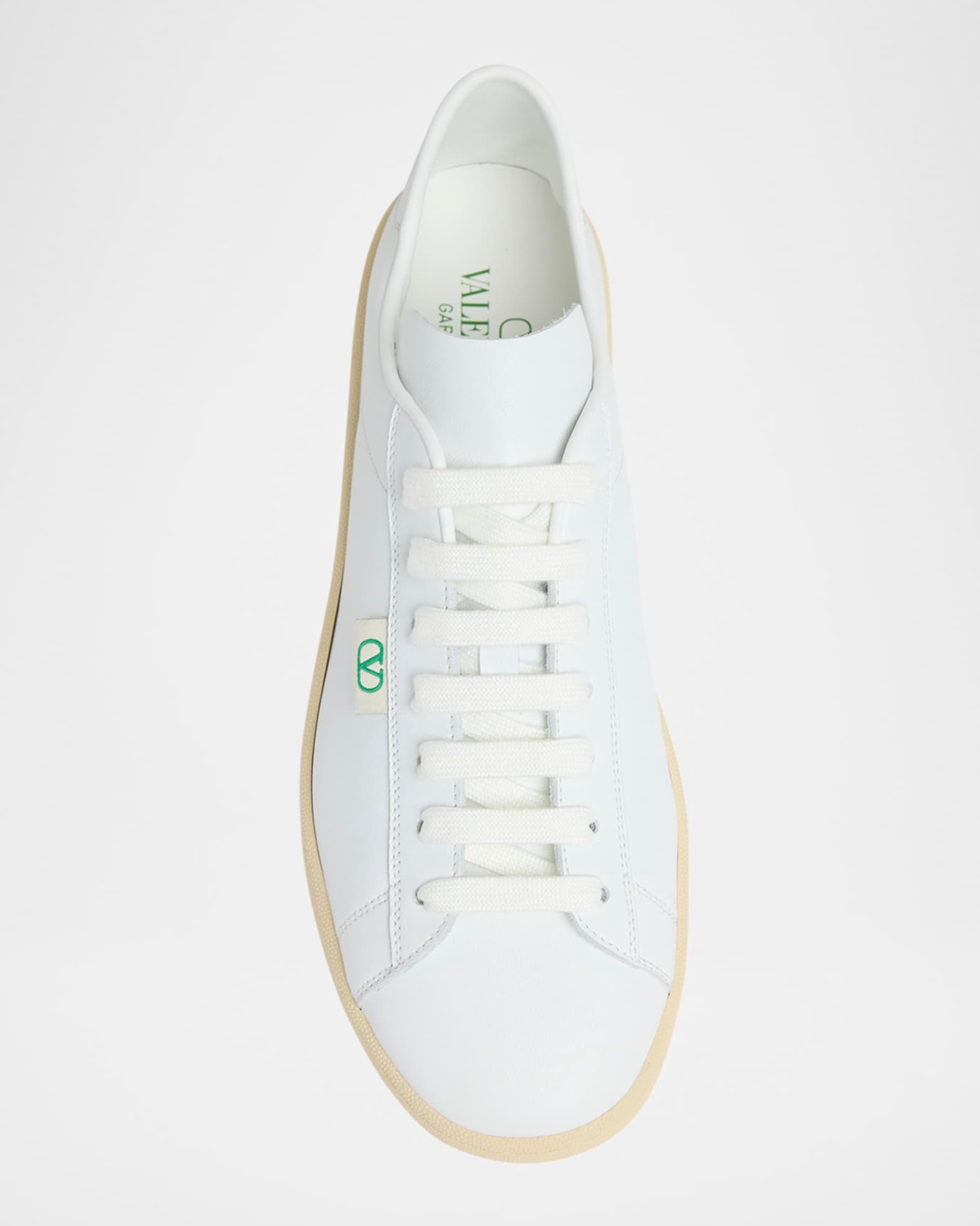 Men's Royco V Logo Calfskin Low-Top Sneakers Product Image