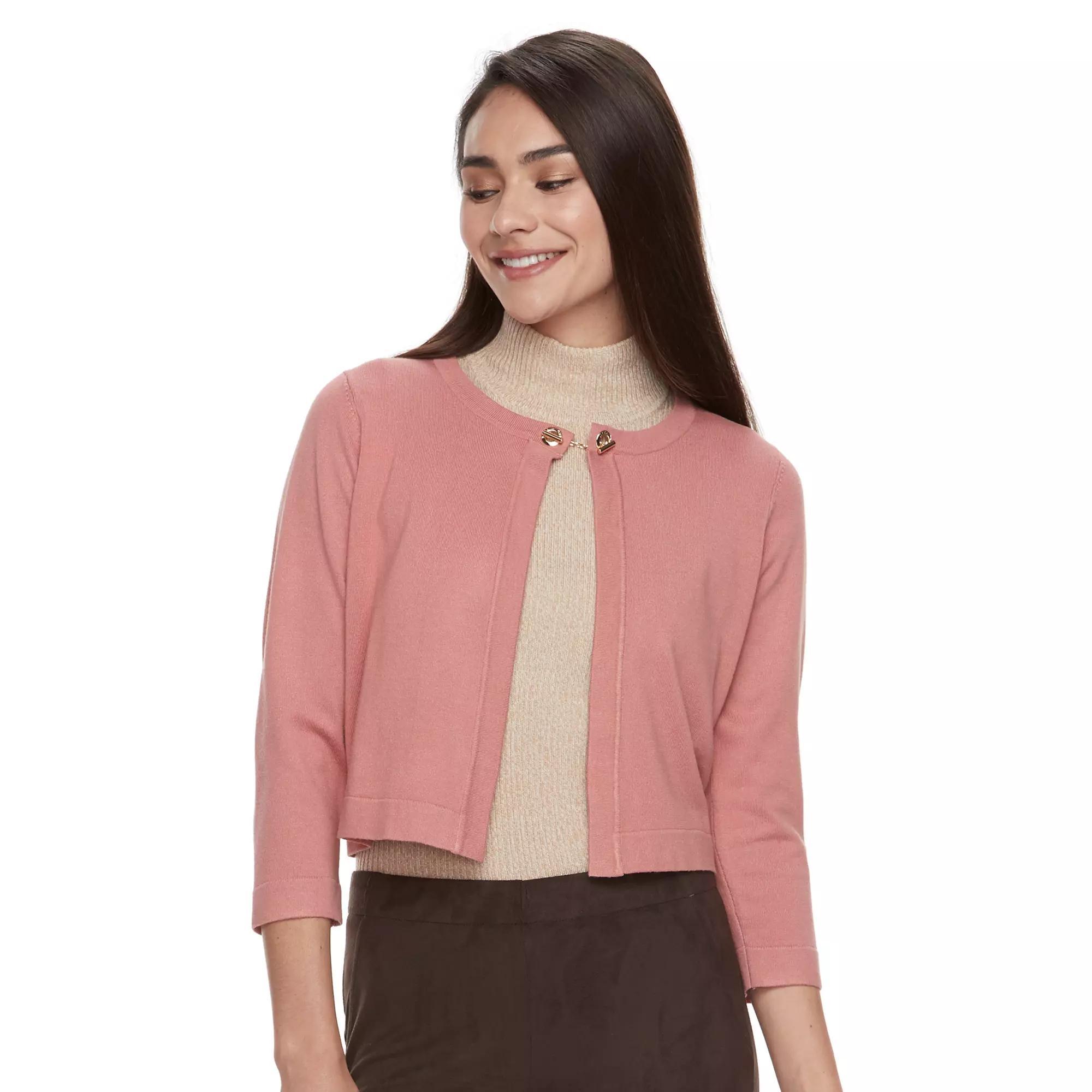 Womens Nina Leonard Chain-Detail Crop Bolero Product Image