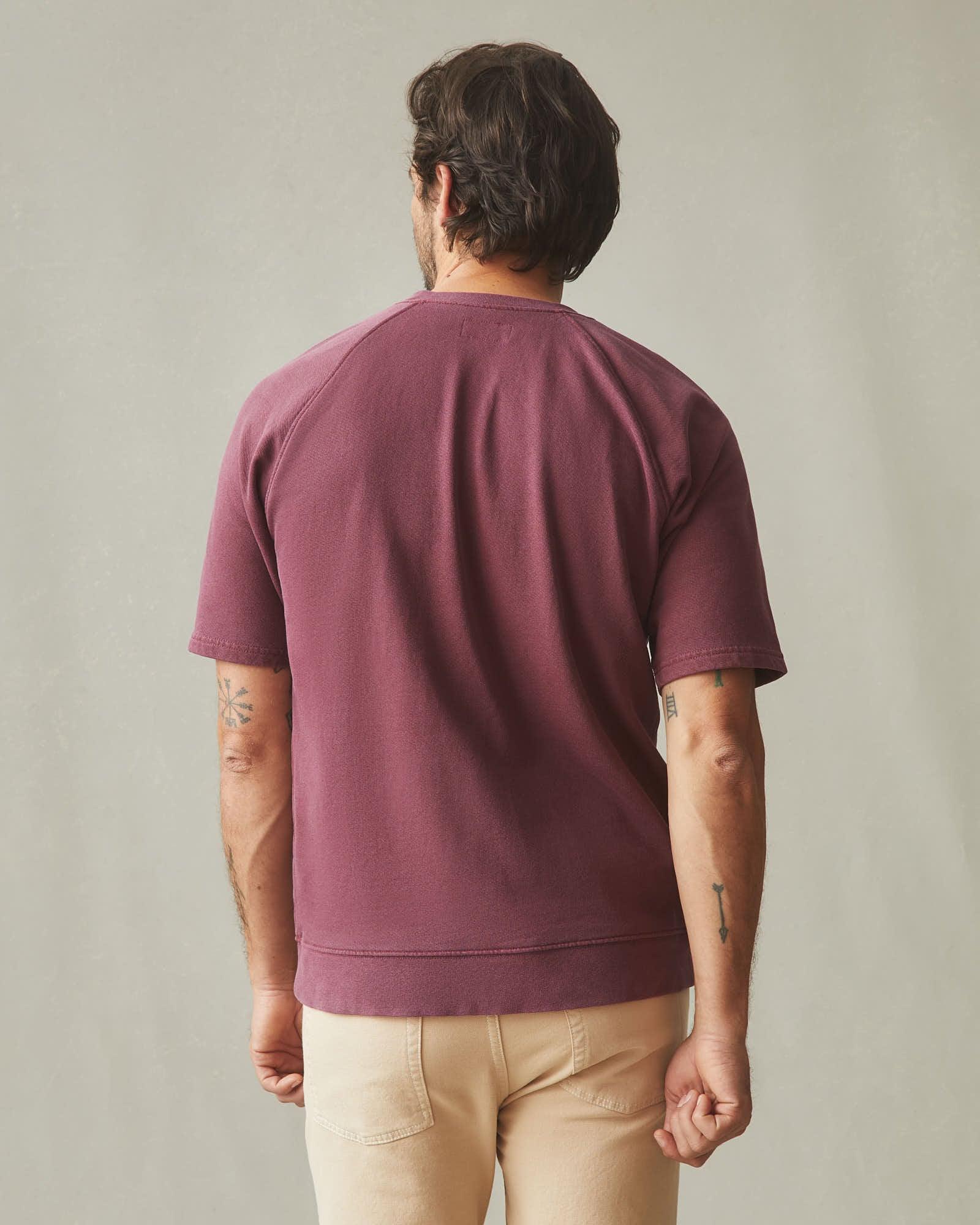 Men's Distressed French Terry Tee - Zinfandel Product Image