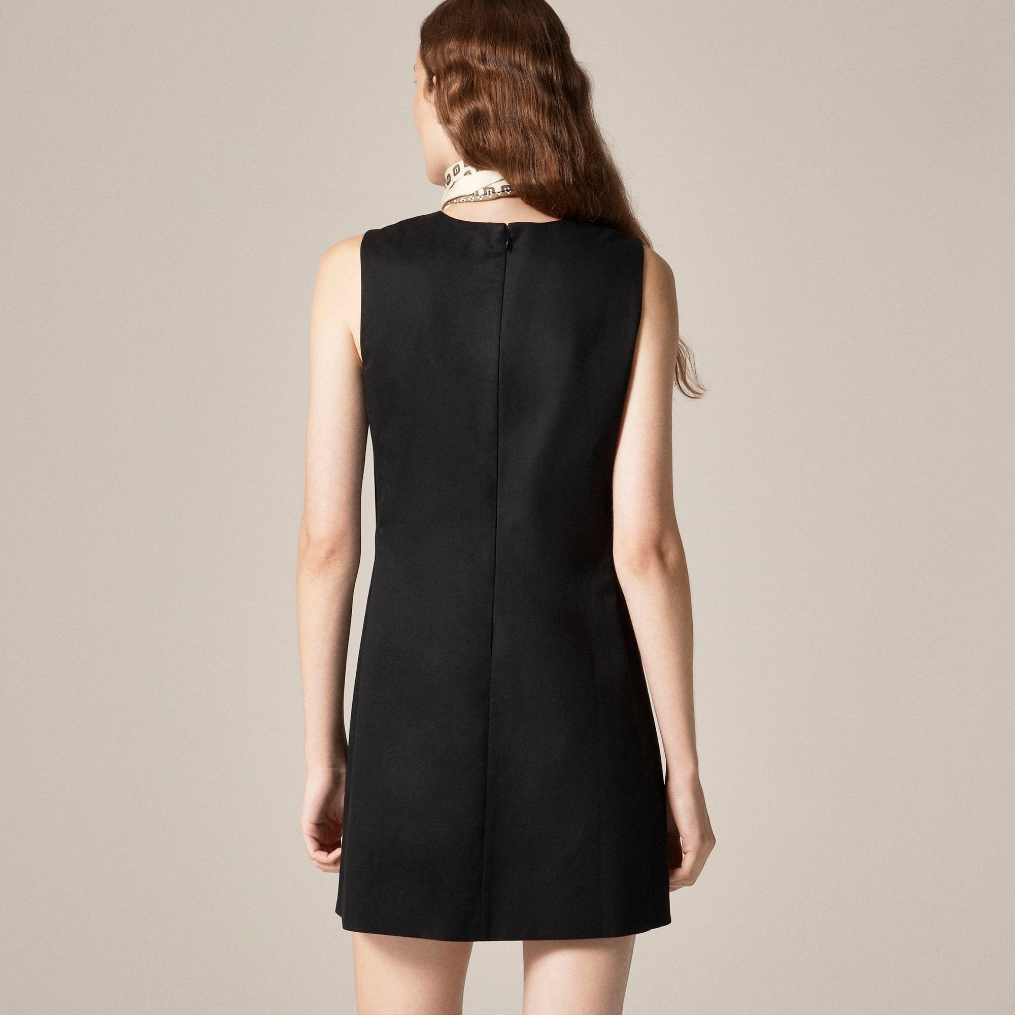 Patch-pocket shift dress in stretch chino Product Image