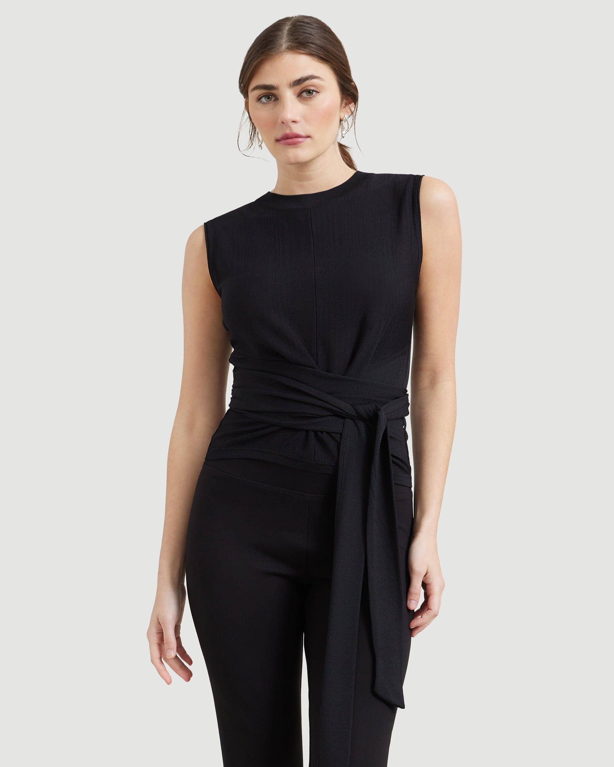 Rumi Cropped Sleeveless Wrap Top Product Image
