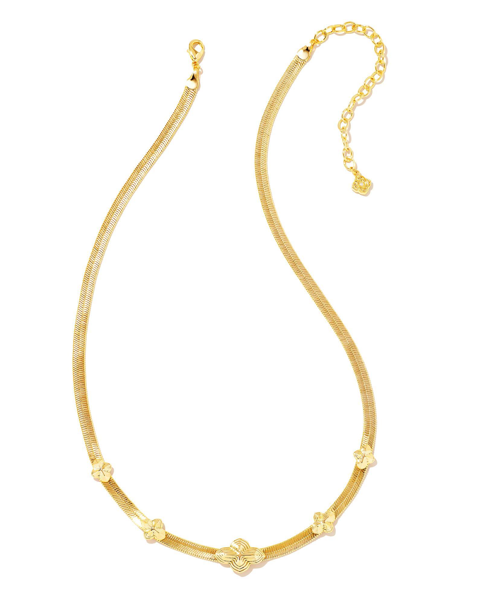 Abbie Herringbone Necklace in Gold Product Image