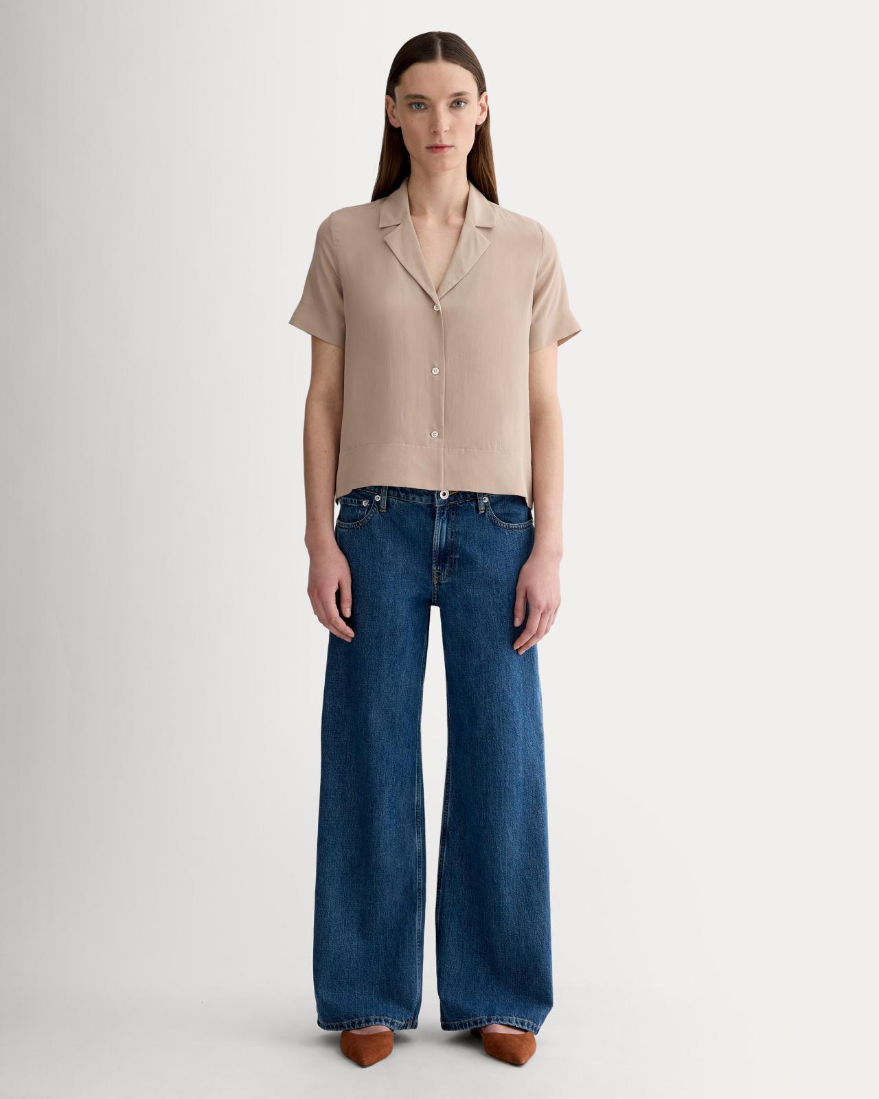 The Notch Shirt in Washable Silk Product Image