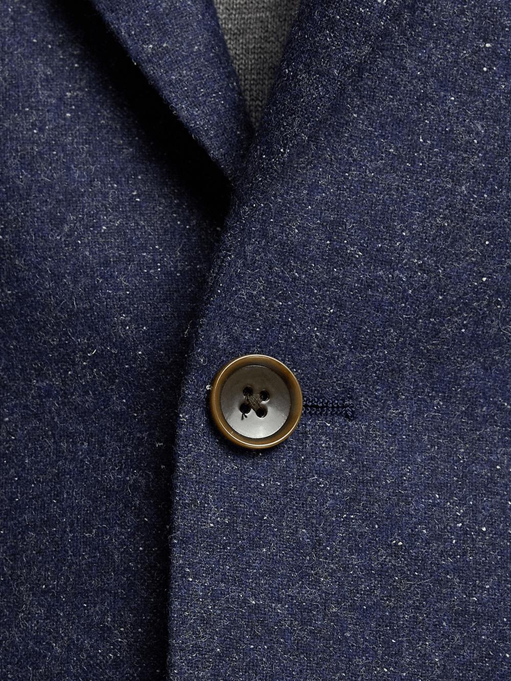 Wool Blend Donegal Single Breasted Notch Lapel Sport Coat - Navy Product Image