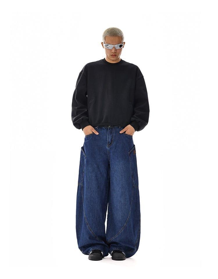 RT No. 12111 DARK BLUE WORKWEAR BAGGY JEANS Product Image