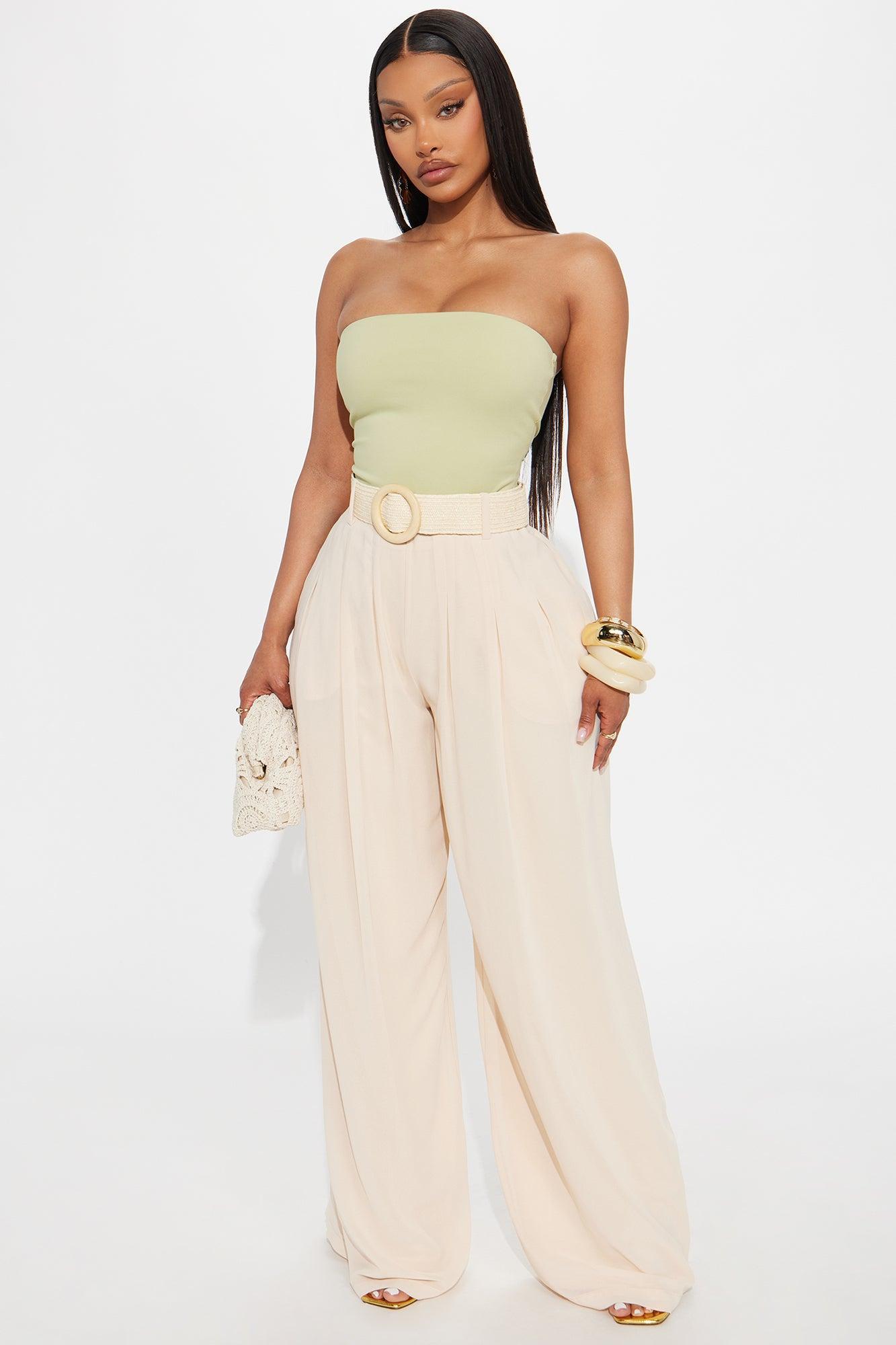 Alli Double Lined  Strapless Bodysuit - Sage Product Image
