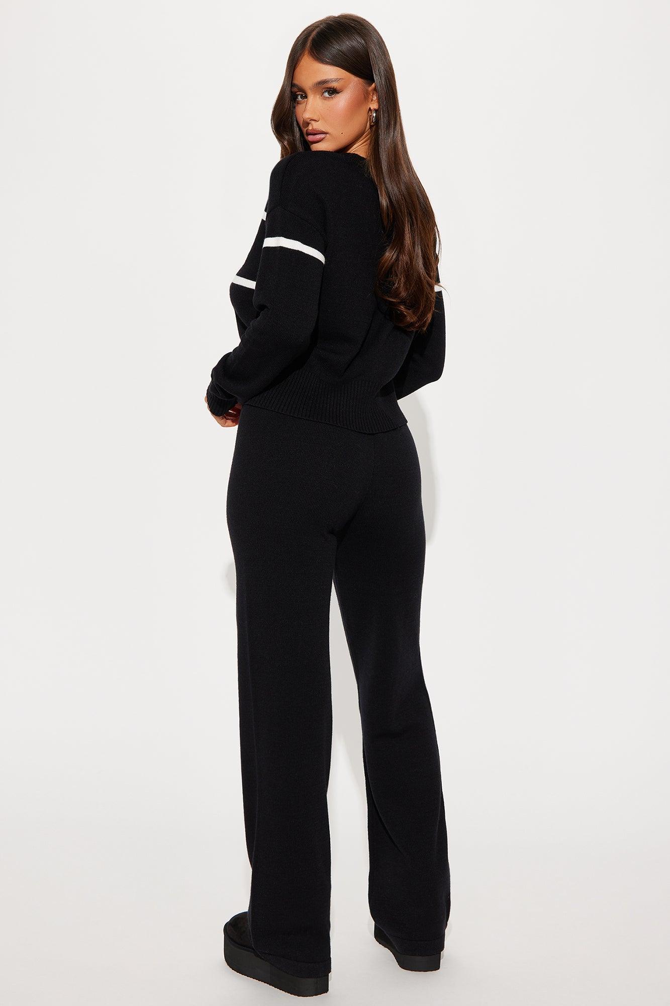 Snow Bunny Sweater Pant Set - Black Product Image