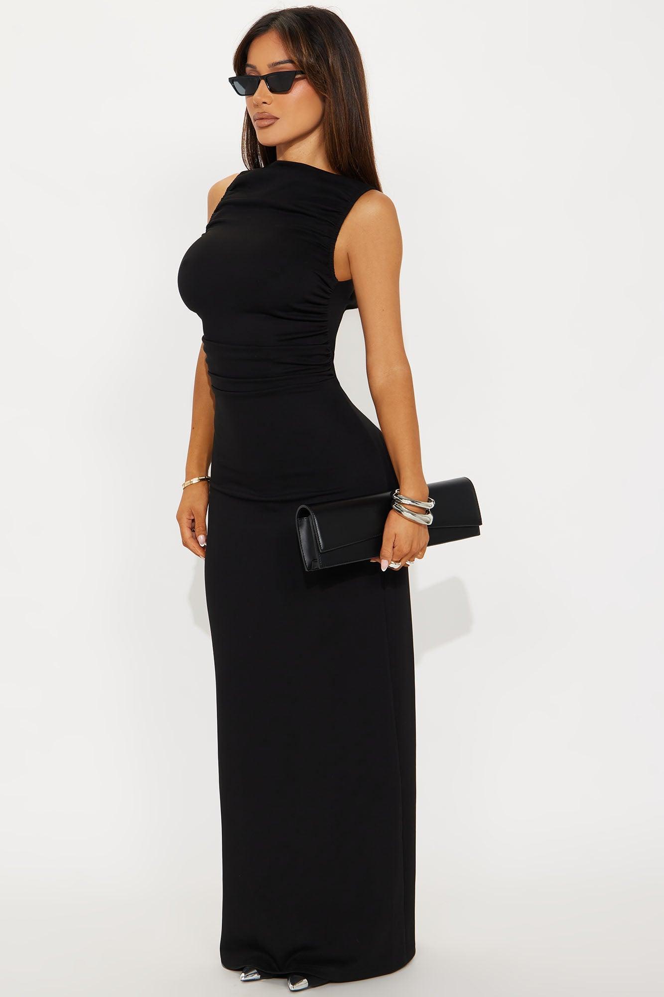 Ashlee Backless Maxi Dress - Black Product Image