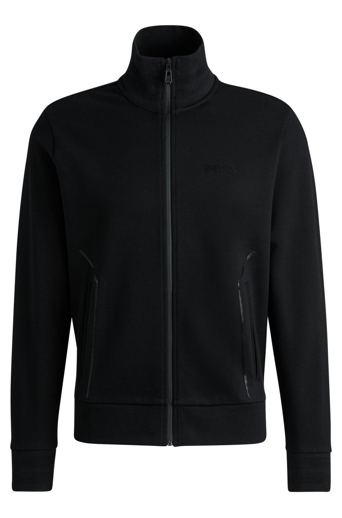 Sweatshirt with jacquard collar and cuffs Product Image