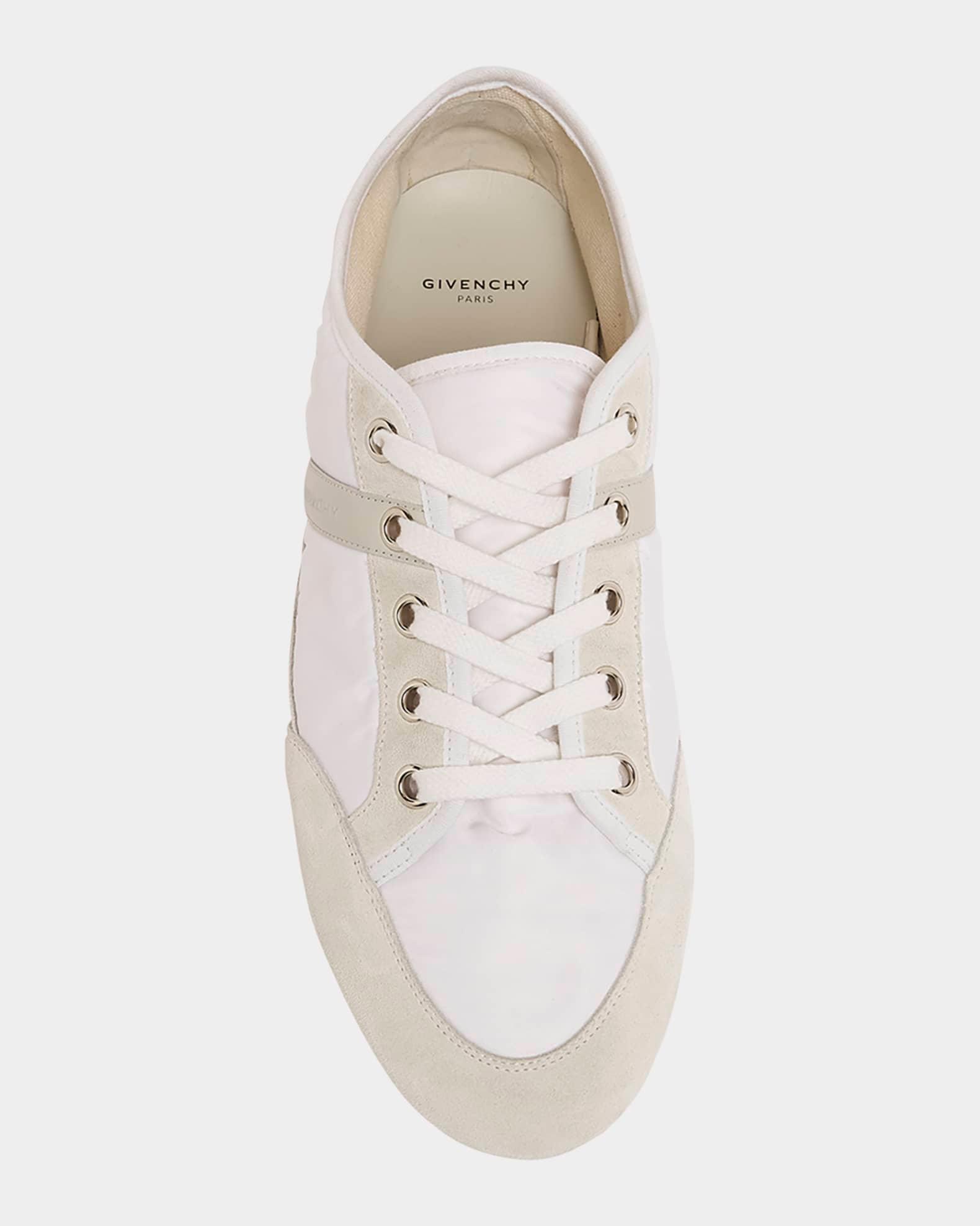 Men's Slim Nylon and Suede Low-Top Sneakers Product Image