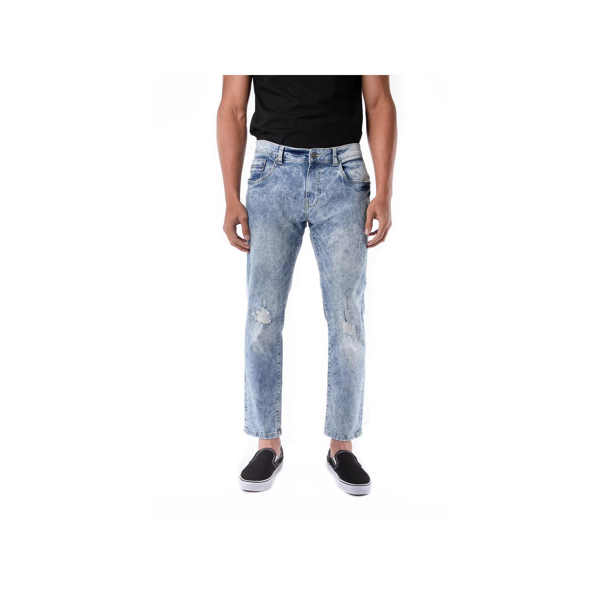 Men's RAW X by Xray Super Flex Distressed Skinny Jeans, Size: 32X30, Light Blue Product Image