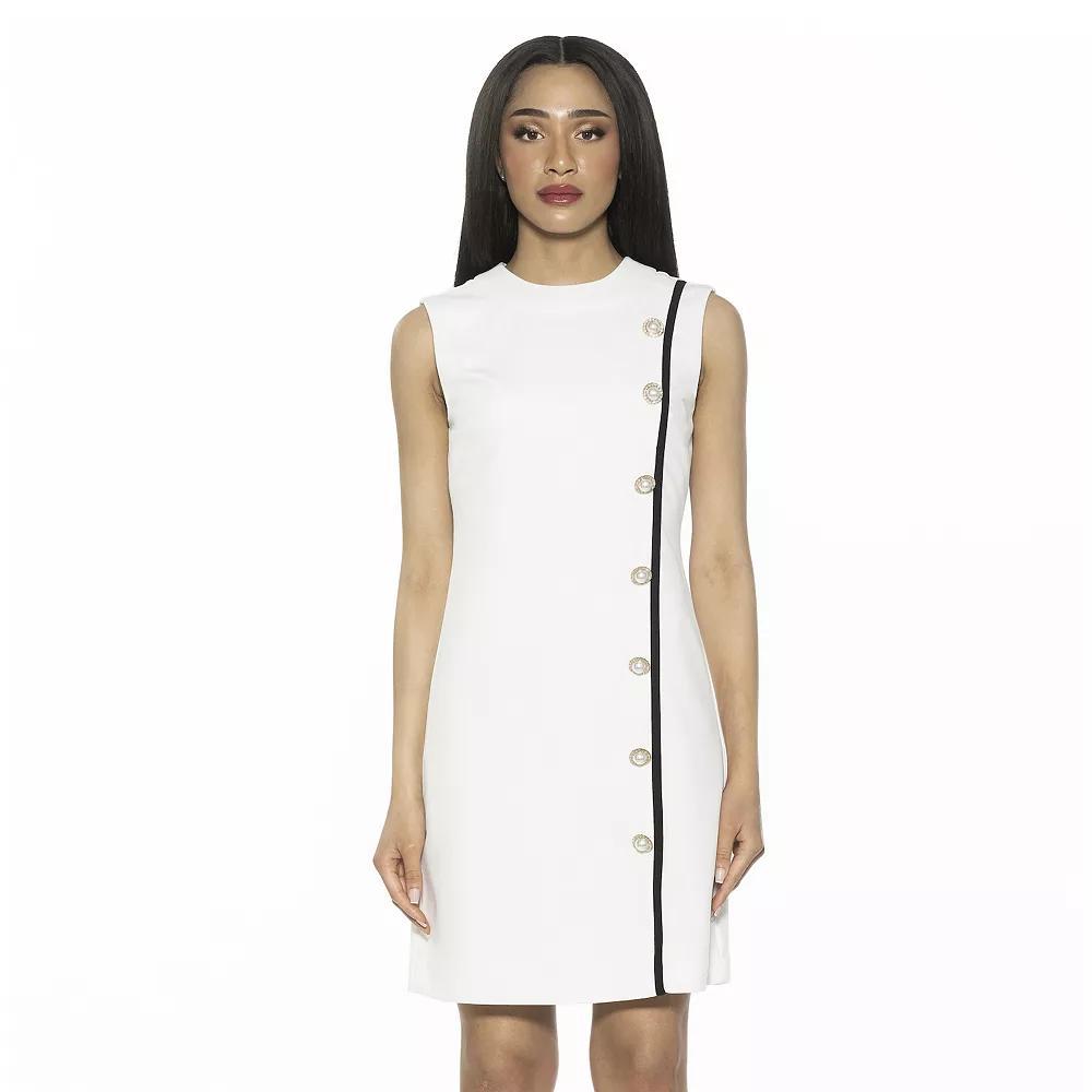 Women's ALEXIA ADMOR Armani Button Down Sleeveless Shift Dress, Size: XL, Green Product Image