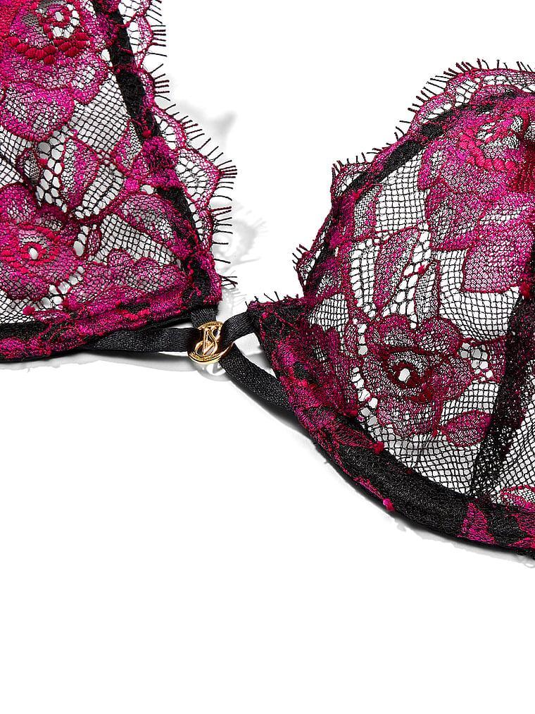 Rose Lace Unlined Low-Cut Demi Bra Product Image