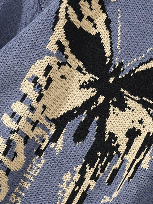 Oversized Butterfly Jacquard Sweater Product Image