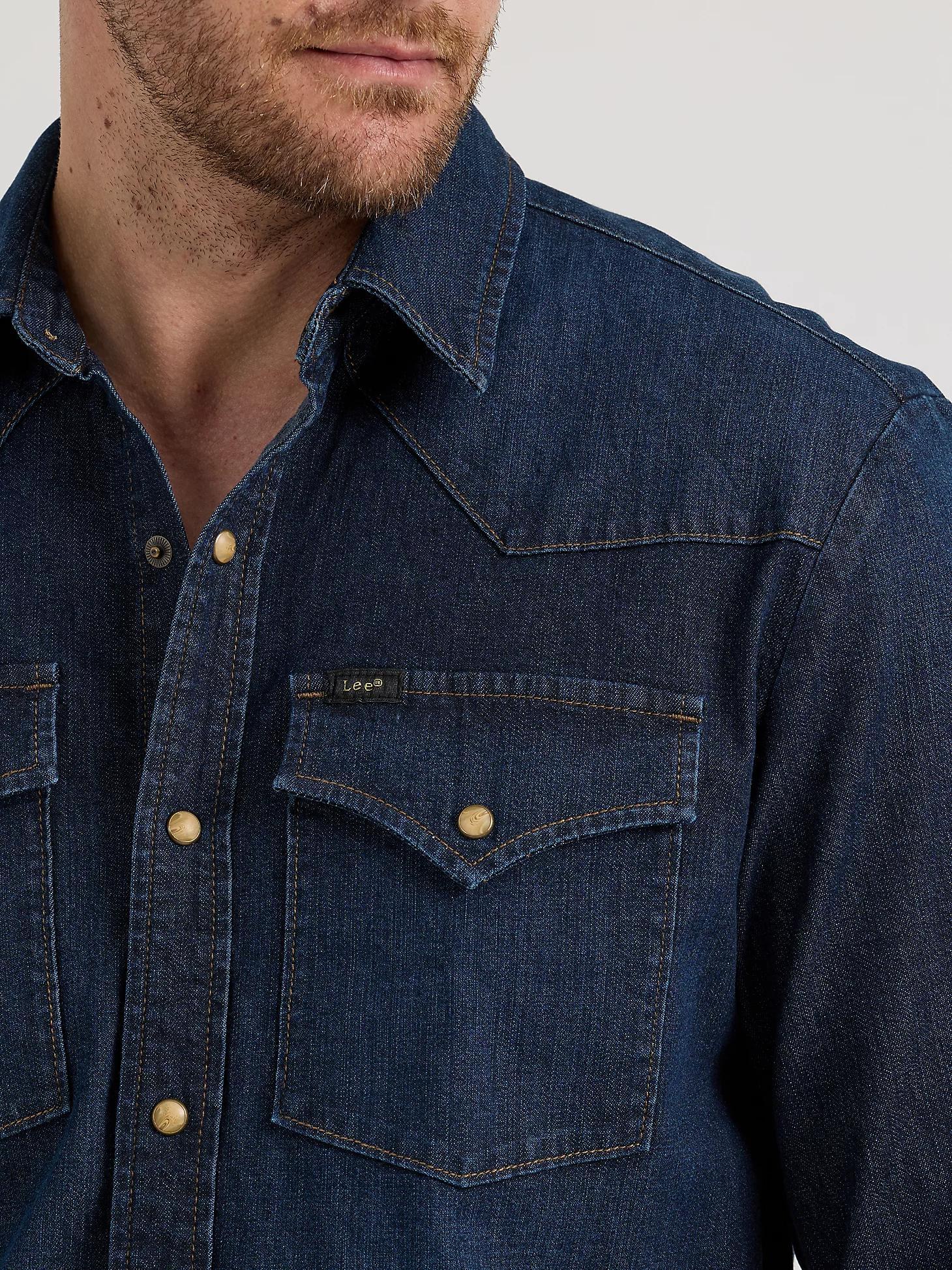 Men's All Purpose Western Denim Snap Shirt | Men's Tops | Lee® Product Image