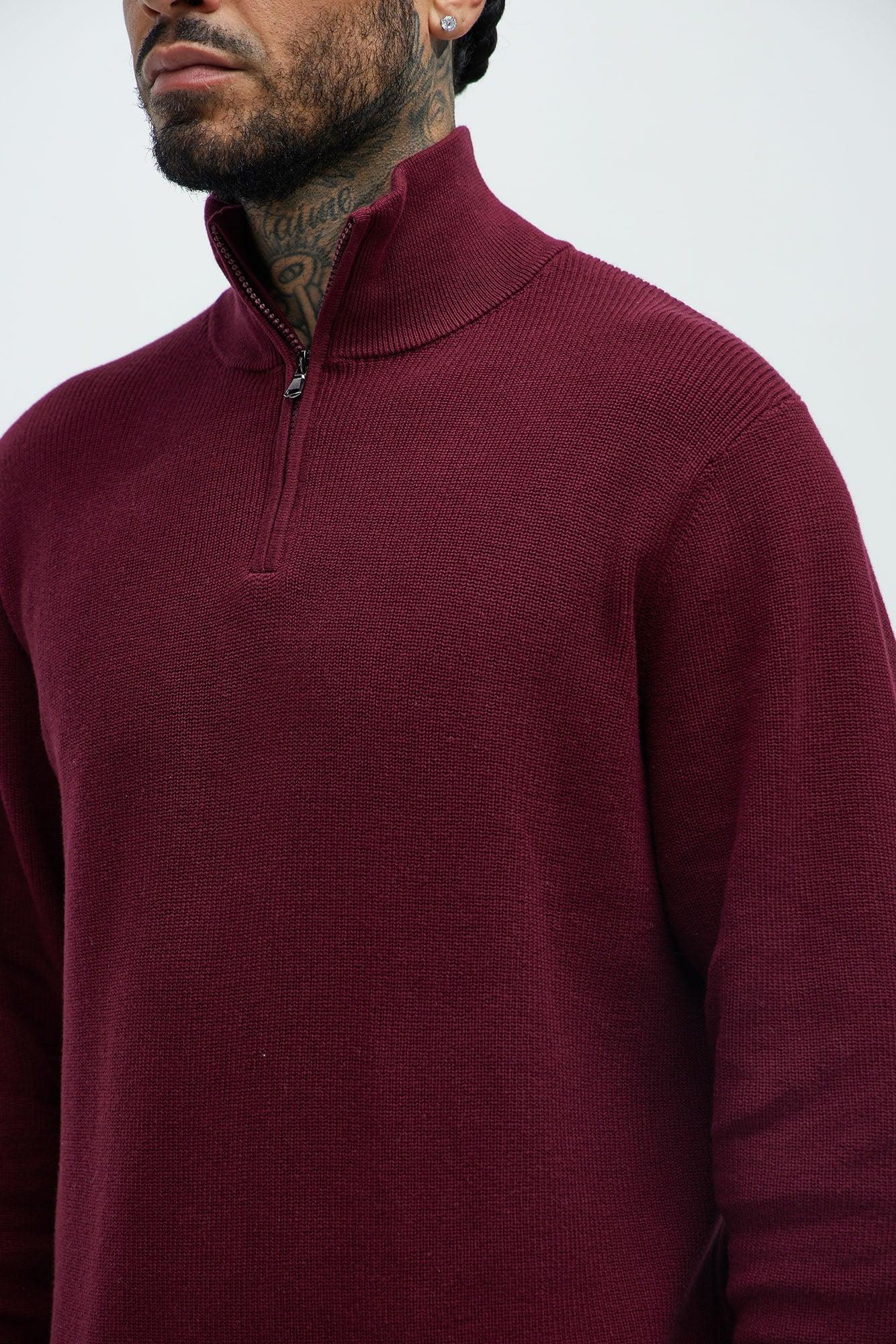 Shawn Quarter Zip Sweater - Red Product Image