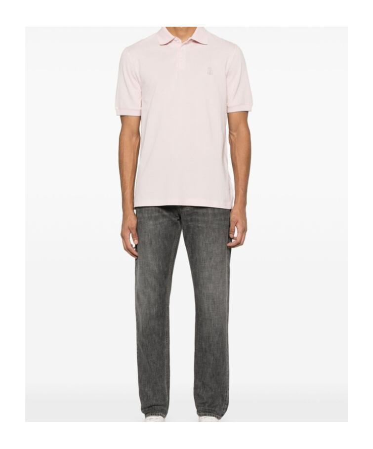 BRUNELLO CUCINELLI Cotton Polo Shirt In Pink Product Image