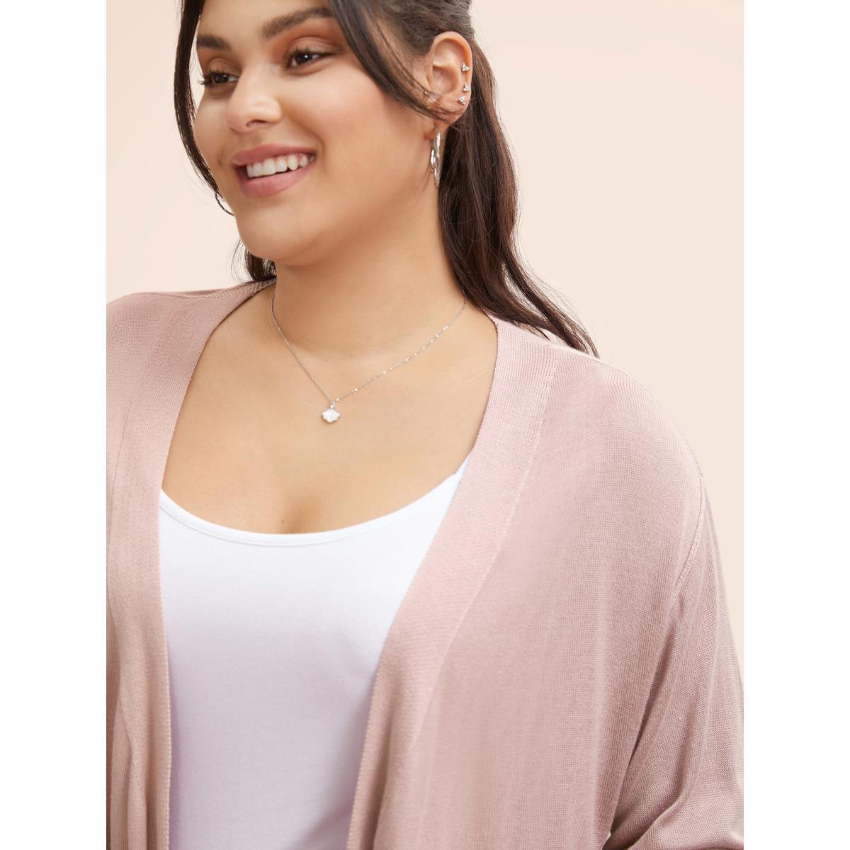 Plus Size Supersoft Essentials Solid Open Front Loose Cardigan DustyPink Women Casual Loose Long Sleeve Everyday Cardigans BloomChic 26/4X Product Image