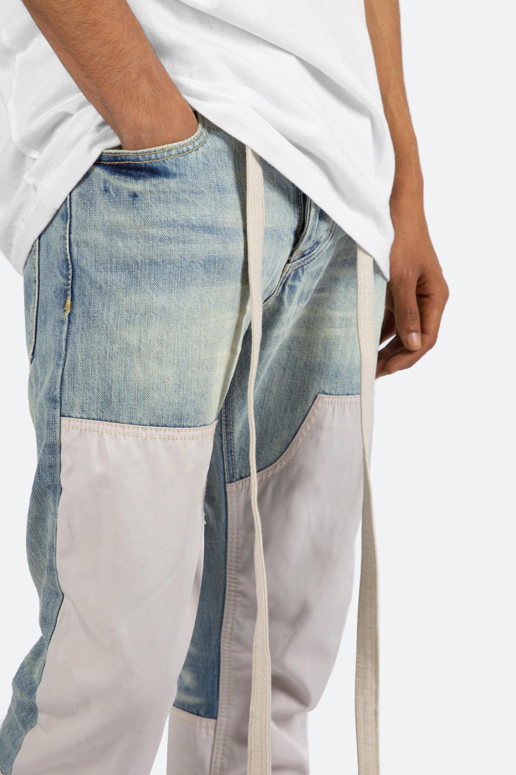 D187 Western Straight Denim - Blue/Natural Product Image