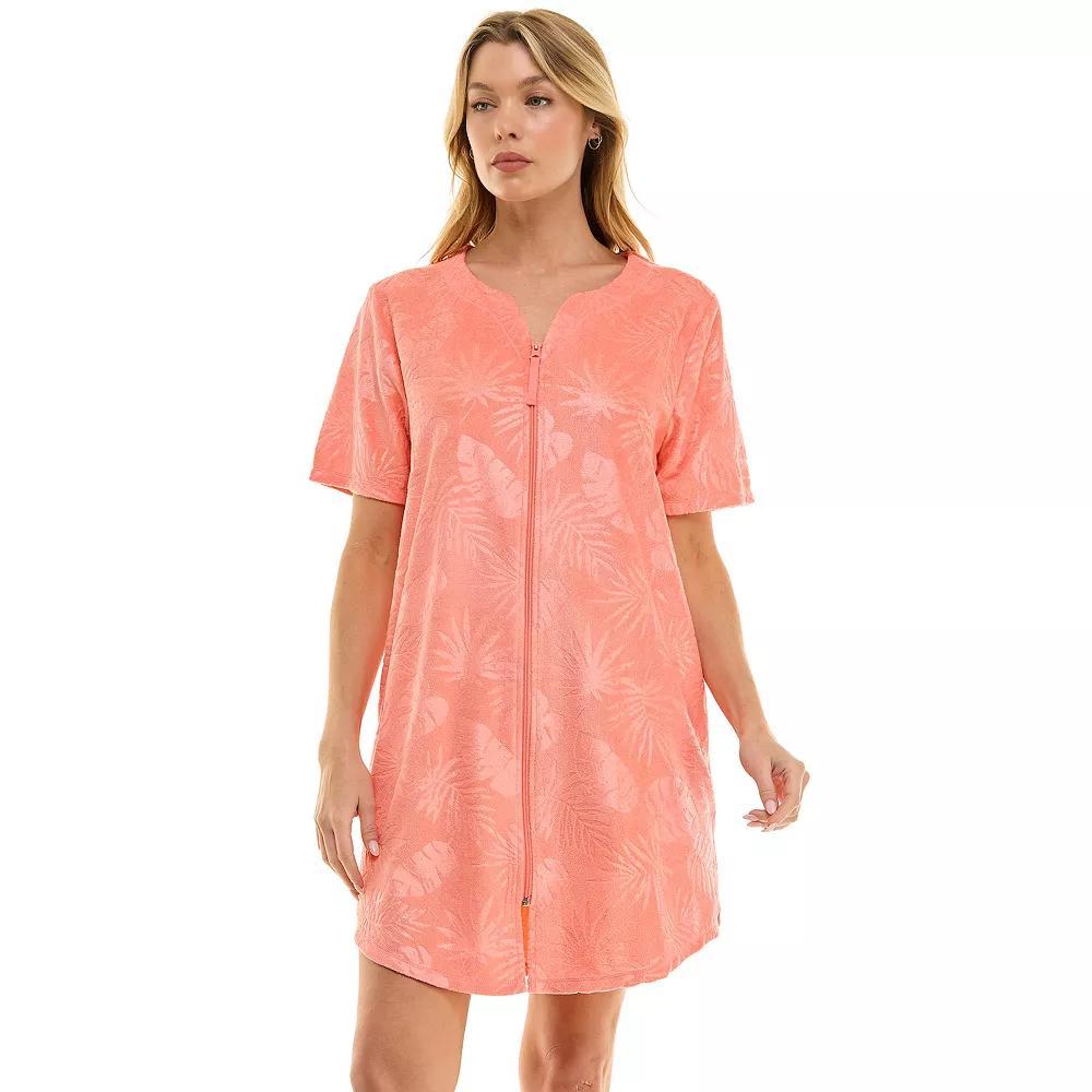 Womens Croft & Barrow Embossed Honey Knit Terry Zip Robe Product Image