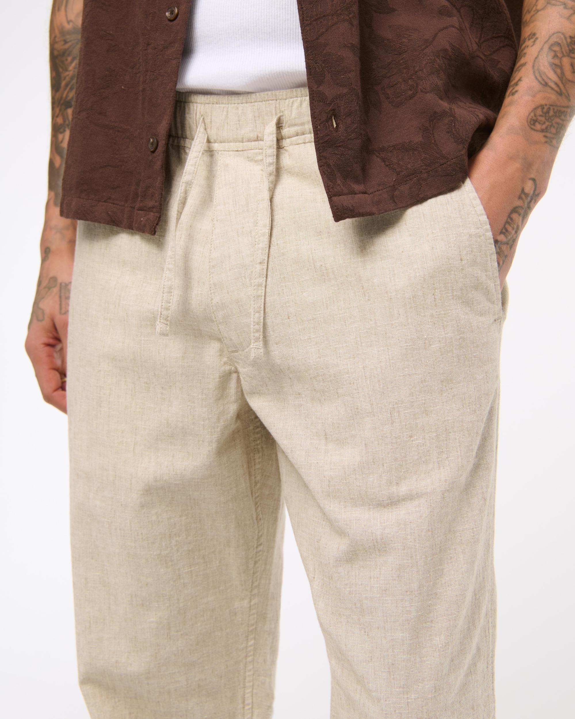 Loose Linen-Blend Pull-On Pant Product Image