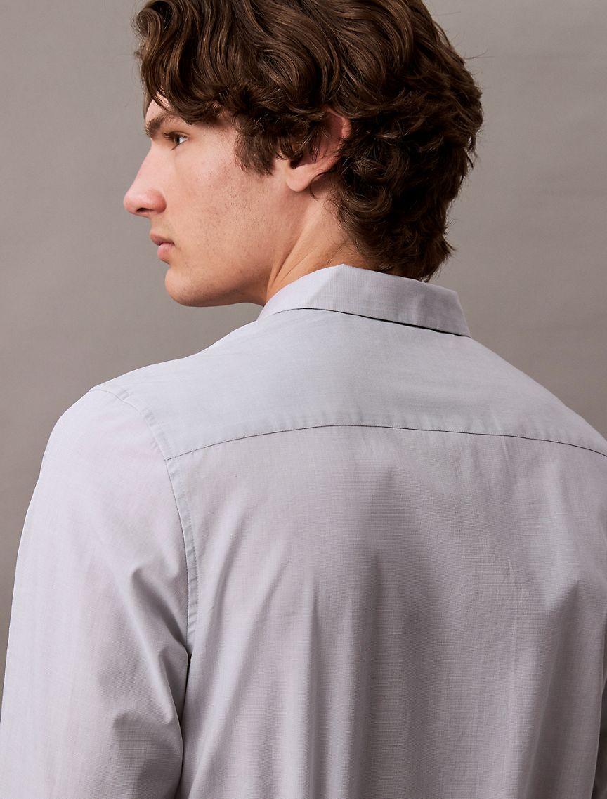 Calvin Klein Men's Slim Stretch Button-Down Shirt - Grey - S Product Image