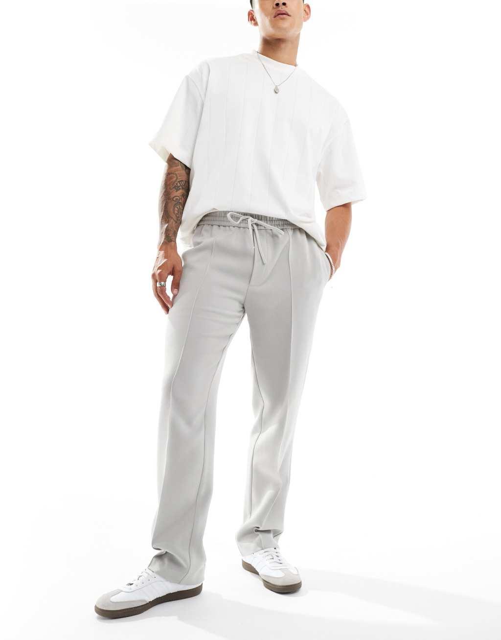 ASOS DESIGN sharp straight leg sweatpants in gray Product Image
