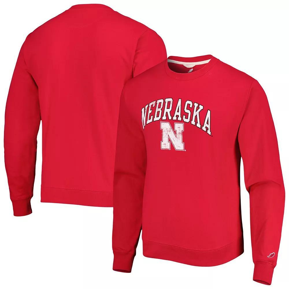 Men's League Collegiate Wear Scarlet Nebraska Huskers 1965 Arch Essential Pullover Sweatshirt, Size: Large, Red Product Image