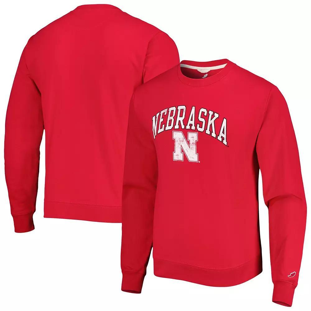 Men's League Collegiate Wear Scarlet Nebraska Huskers 1965 Arch Essential Pullover Sweatshirt, Size: Large, Red Product Image
