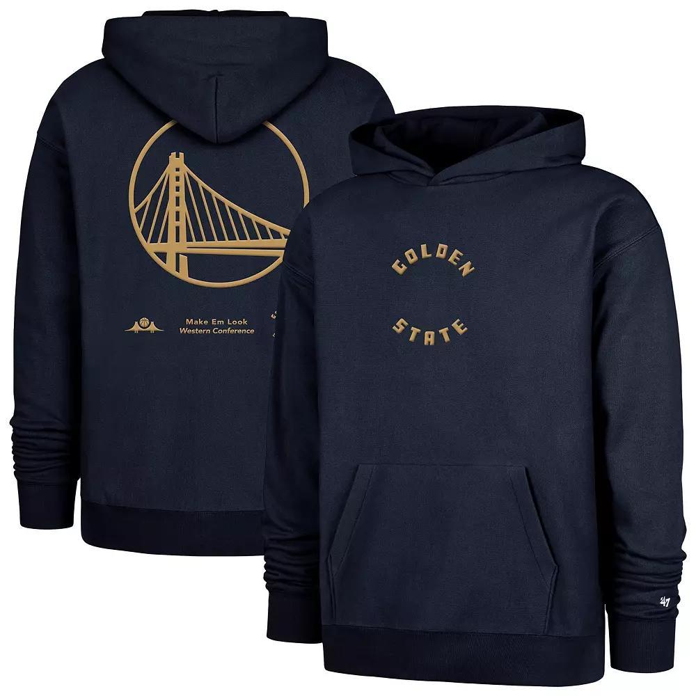 Men's '47  Navy Golden State Warriors 2024/25 City Edition Double Crossover Foundation Pullover Hoodie, Size: Medium, Blue Product Image