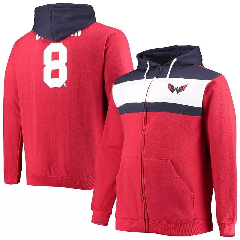 Men's Profile Alexander Ovechkin Red Washington Capitals Big & Tall Colorblock Full-Zip Hoodie, Size: 2XB Product Image