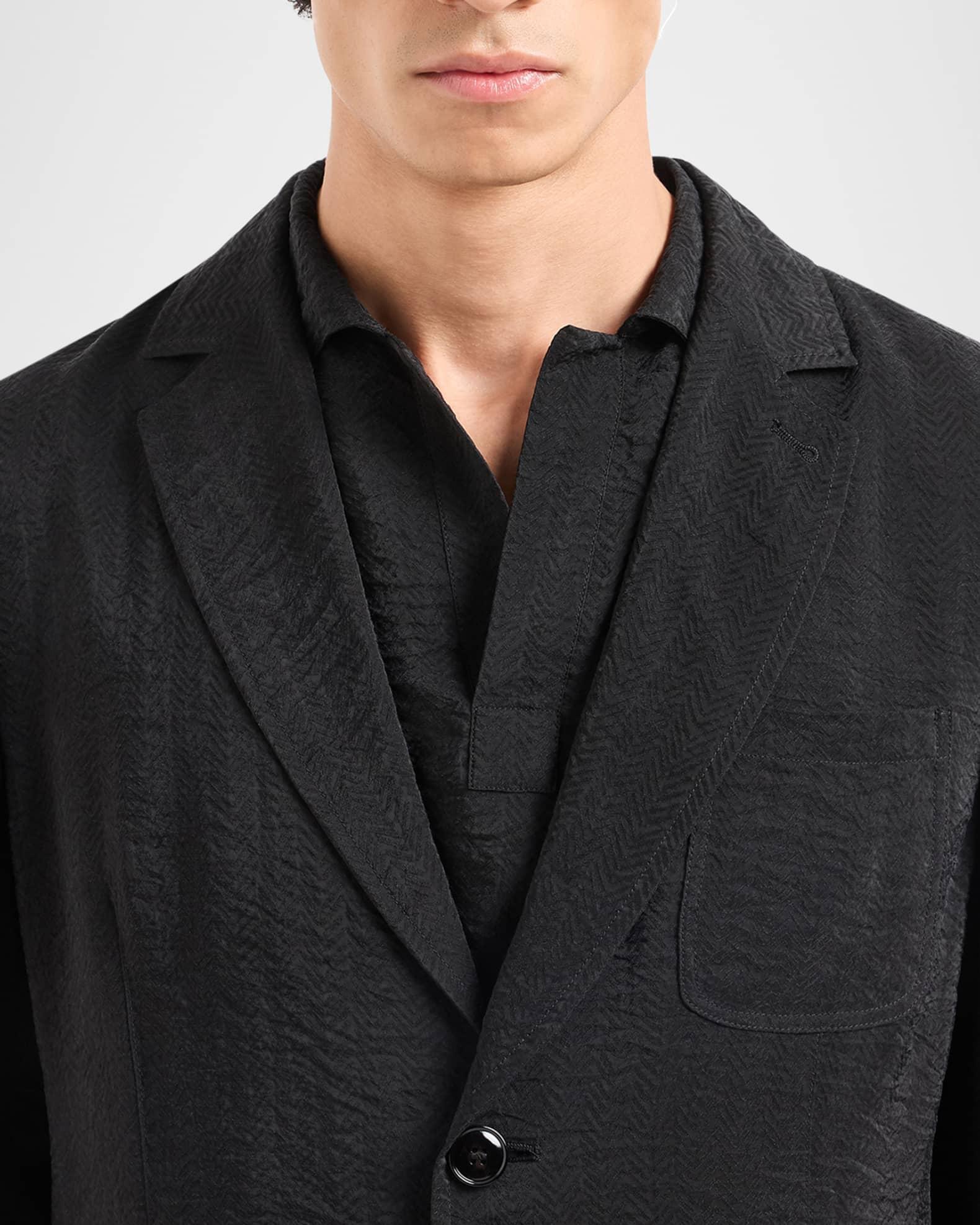 Men's Herringbone Cupro-Blend Blazer Product Image