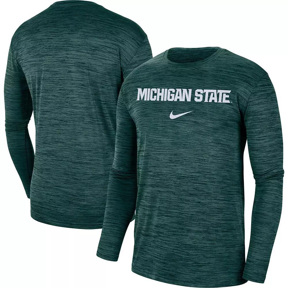 Mens Nike Michigan State Spartans Team Velocity Performance Long Sleeve T-Shirt Product Image