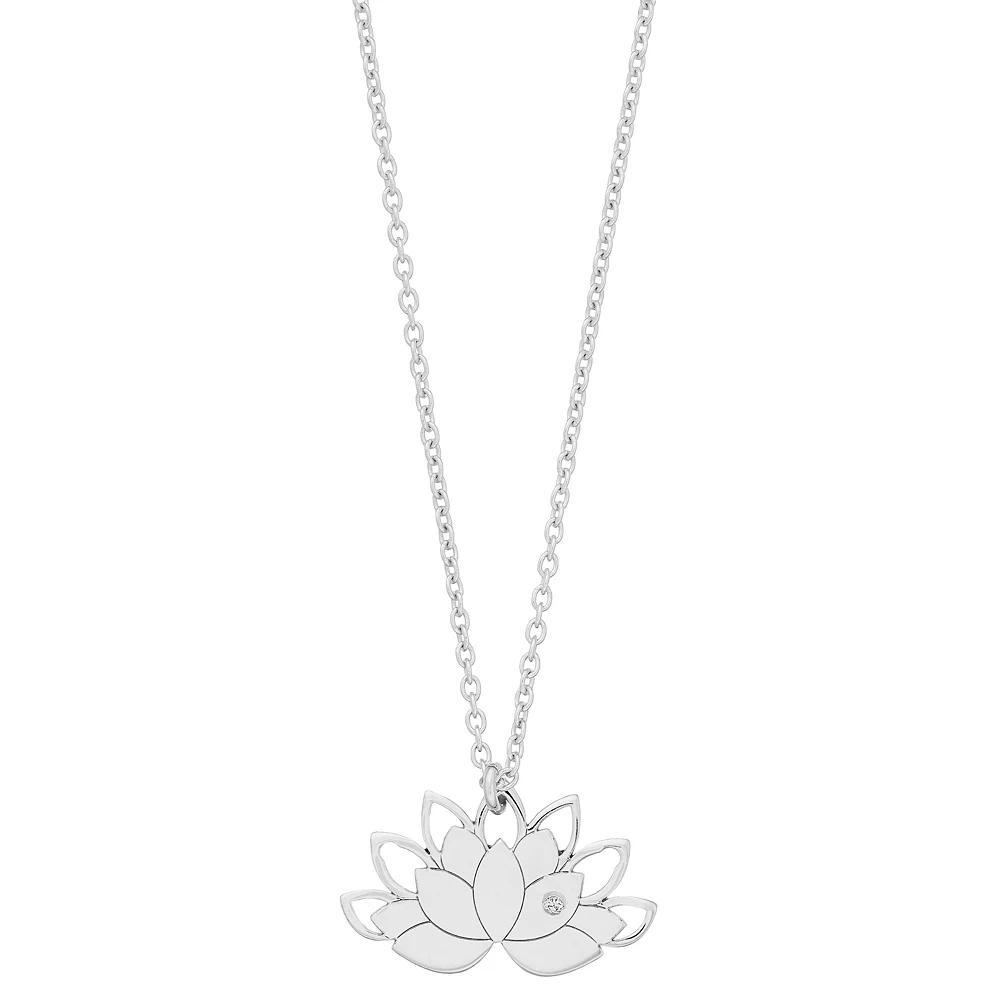 Sterling Silver Lotus Pendant Necklace, Women's, Size: 18" Product Image