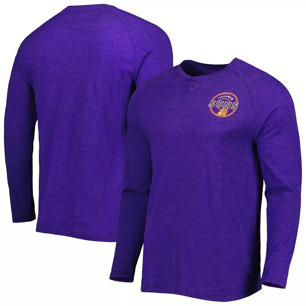 Men's Concepts Sport Heathered Purple Phoenix Suns Left Chest Henley Raglan Long Sleeve T-Shirt, Size: Medium, Phx Purple Product Image