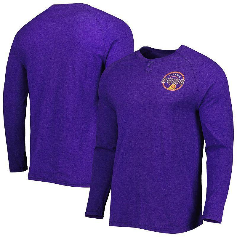 Men's Concepts Sport Heathered Purple Phoenix Suns Left Chest Henley Raglan Long Sleeve T-Shirt, Size: Medium, Phx Purple Product Image