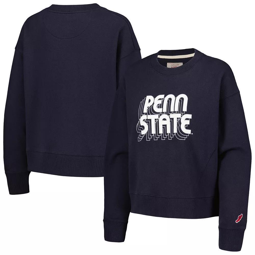 Women's League Collegiate Wear Navy Penn State Nittany Lions Boxy Pullover Sweatshirt, Size: Medium, Blue Product Image