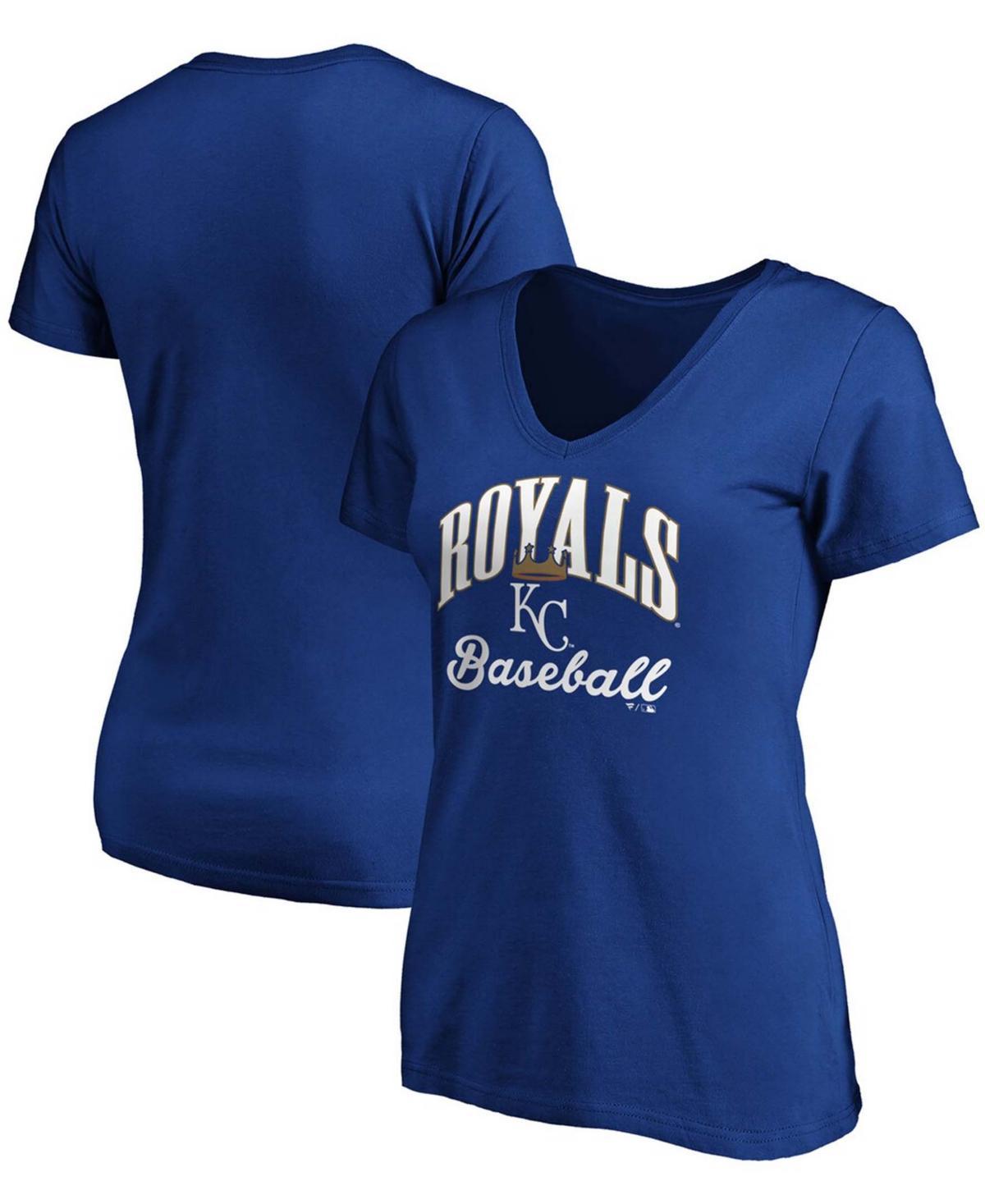 Womens Fanatics Branded Royal Kansas City Royals Victory Script V-Neck T-Shirt Product Image