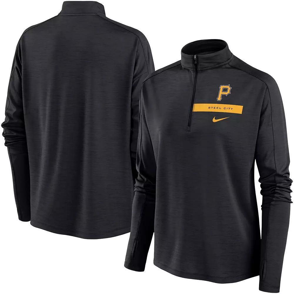 Women's Nike Black Pittsburgh Pirates Primetime Local Touch Pacer Quarter-Zip Top, Size: XS Product Image