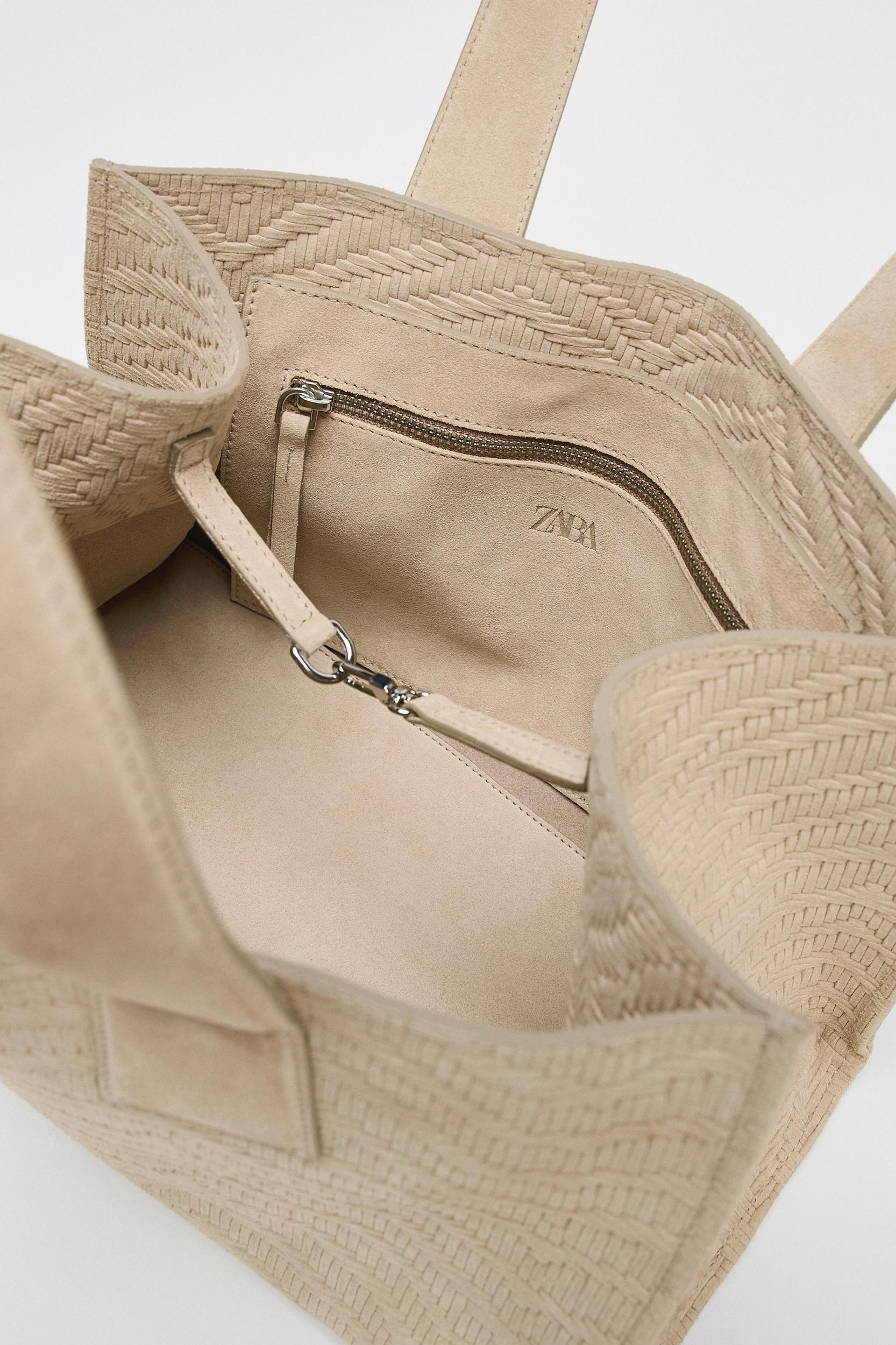BRAIDED SPLIT LEATHER SHOPPER BAG Product Image