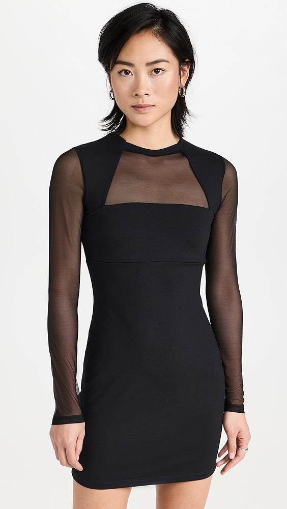 Susana Monaco Mesh Crew Long Sleeve Dress | Shopbop Product Image