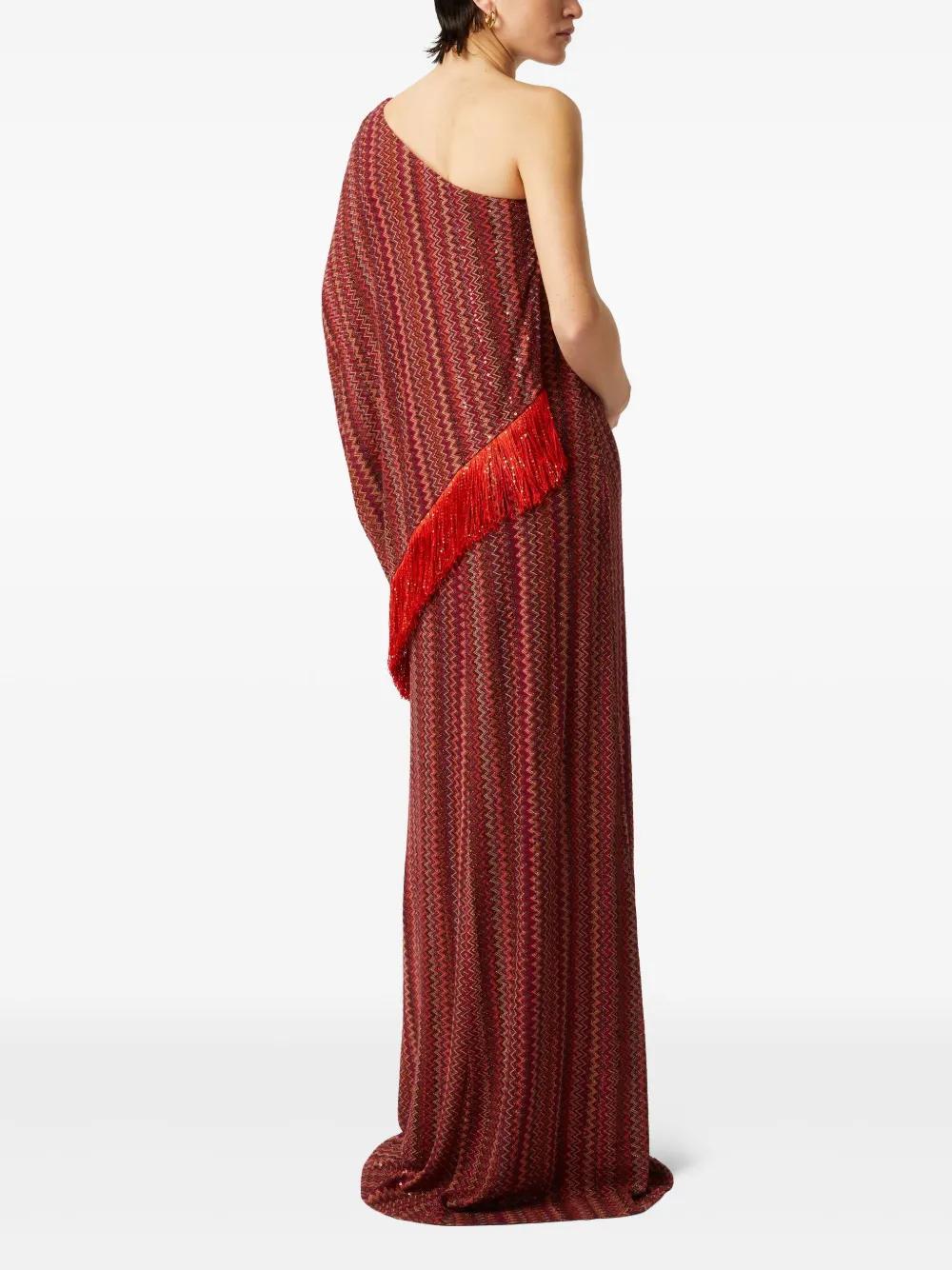 zigzag one-shoulder dress Product Image