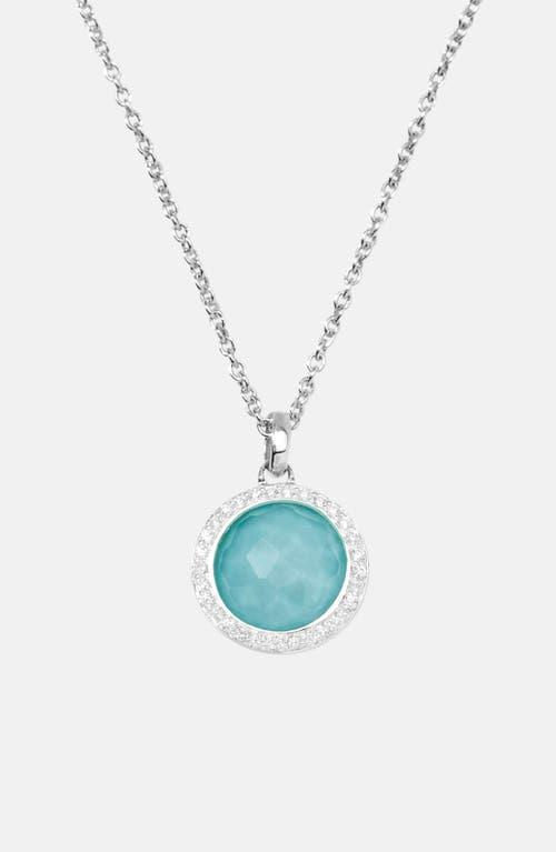 Ippolita Sterling Silver Stella Lollipop Pendant Necklace in Turquoise Doublet with Diamonds, 16 Product Image